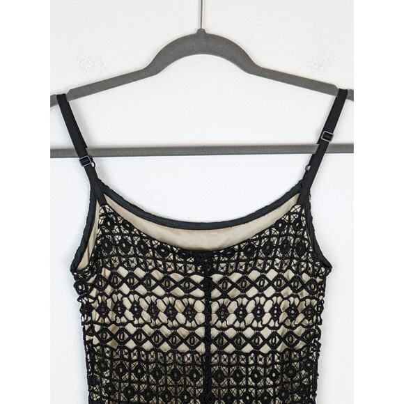 Ronen Chen Dress Lace Slip Designer Black 90s Y2K Sexy Nude Designer Size XS - Picture 6 of 14